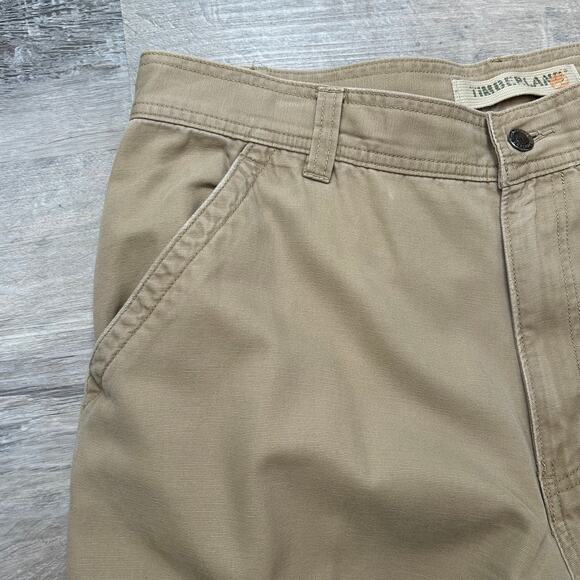 Timberland Cargo Pants 34x32 Khaki Cotton Utility Workwear - Picture 2 of 7